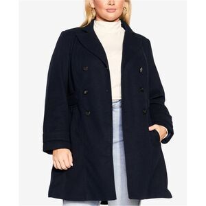 EVANS Womens Double Button Military Jacket, Blue, NWT